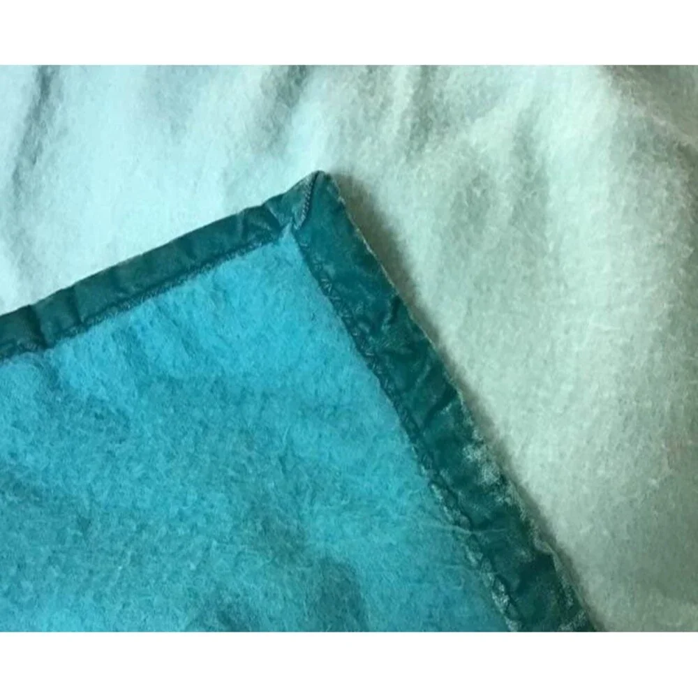 Style Home Automatic Electric Blanket Teal Velvet Trim 79 x 88 Full Queen Vtg